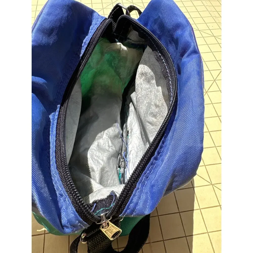 Vtg 90s Z Motion small pack insulated lunch box hand bag teal blue